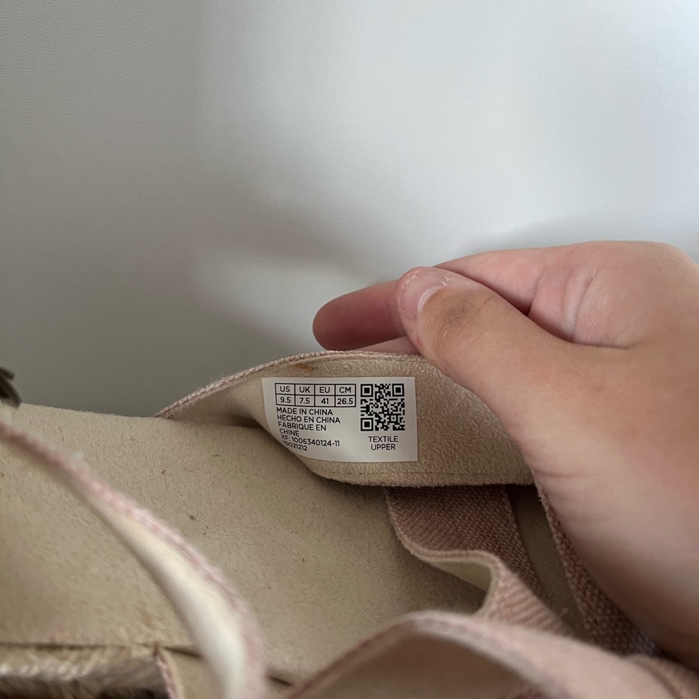 Toms Candice Strappy Cork Platform Sandal Wedge Peach Whip Chambray Canvas 9.5 - Picture 5 of 10